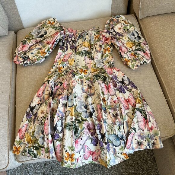 NEW Selkie The Mini Day Dress Small Butterfly Botanics Print - Picture 5 of 9